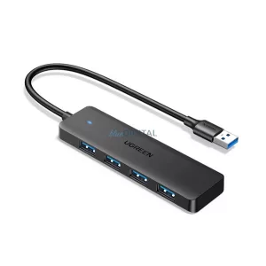 UGREEN CM219 USB HUB 4in1 (elosztó, 4 USB aljzat, 15cm) FEKETE