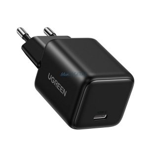 UGREEN X512 hálózati töltő Type-C aljzat (20W, GaN, PD gyorstöltő, mini) FEKETE