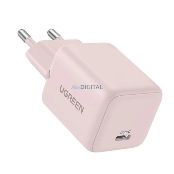 UGREEN X512 hálózati töltő Type-C aljzat (20W, GaN, PD gyorstöltő, mini) RÓZSASZÍN