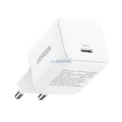   UGREEN X513 hálózati töltő Type-C aljzat (30W, GaN, PD gyorstöltő) FEHÉR