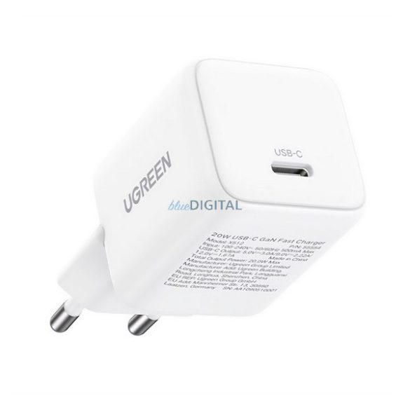 UGREEN X513 hálózati töltő Type-C aljzat (30W, GaN, PD gyorstöltő) FEHÉR