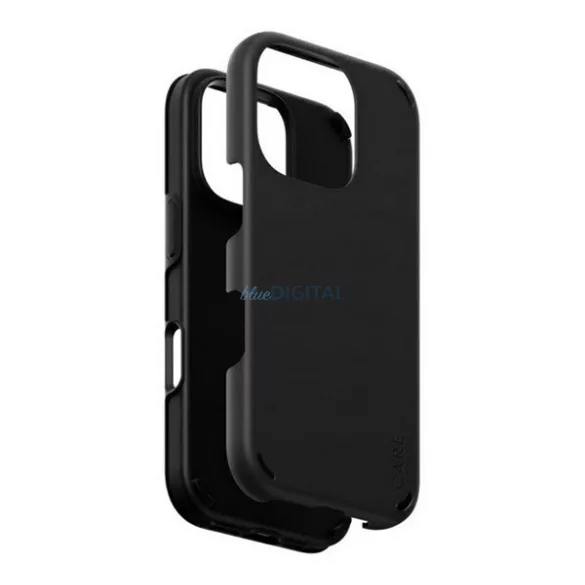 PANZERGLASS CARE DOUBLE DEFENSE szilikon telefonvédő (ütésállóság, műanyag keret, ultravékony, kameravédő) FEKETE Apple iPhone 16 Pro