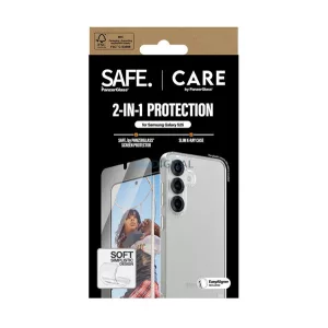 PANZERGLASS CARE FASHION 2IN1 szilikon telefonvédő (ütésállóság, légpárnás keret + képernyővédő üveg) ÁTLÁTSZÓ Samsung Galaxy S25 (SM-S931)