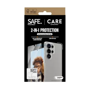 PANZERGLASS CARE FASHION 2IN1 szilikon telefonvédő (ütésállóság, légpárnás keret + képernyővédő üveg) ÁTLÁTSZÓ Samsung Galaxy S25 Ultra (SM-S938)