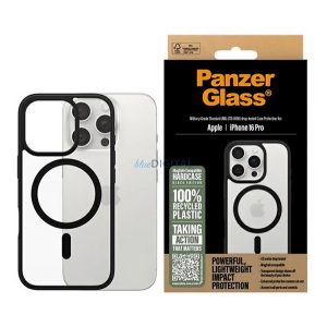 PANZERGLASS HARDCASE szilikon telefonvédő (ütésállóság, kameravédő, antibakteriális, MagSafe) FEKETE Apple iPhone 16 Pro