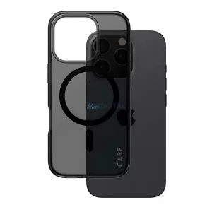 PANZERGLASS CARE FLAGSHIP URBAN COMBAT SMOKEY CASE szilikon telefonvédő (ütésállóság, kameravédő, MagSafe) FEKETE Apple iPhone 16 Pro