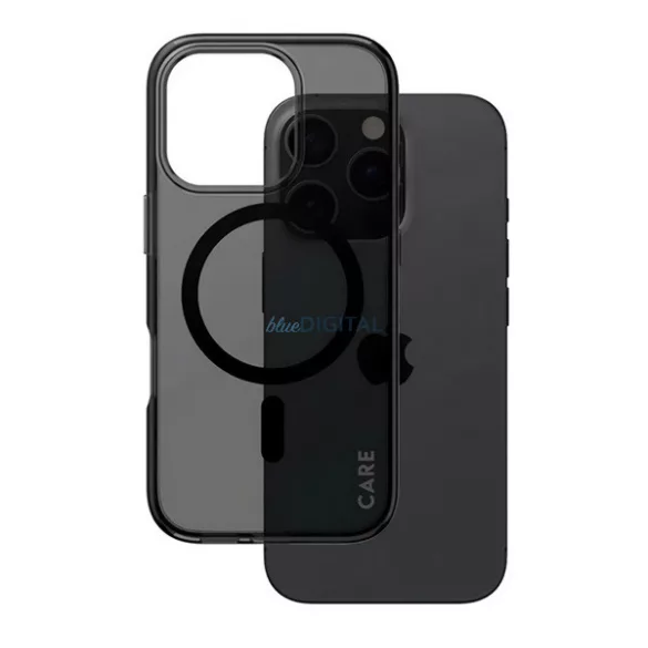 PANZERGLASS CARE FLAGSHIP URBAN COMBAT SMOKEY CASE szilikon telefonvédő (ütésállóság, kameravédő, MagSafe) FEKETE Apple iPhone 16 Pro
