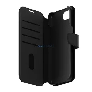 PANZERGLASS CARE TANGO TWO-IN-ONE tok álló, bőr hatású (FLIP, oldalra nyíló, MagSafe, kivehető telefonvédő) FEKETE Apple iPhone 16e
