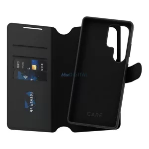 PANZERGLASS CARE TANGO TWO-IN-ONE tok álló, bőr hatású (FLIP, oldalra nyíló, wireless, kivehető telefonvédő) FEKETE Samsung Galaxy S25 Ultra (SM-S938)