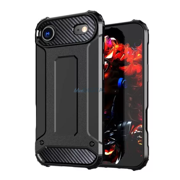 Defender szilikon telefonvédő (ütésállóság, légpárnás sarok, fémhatás) FEKETE Apple iPhone 17 Air