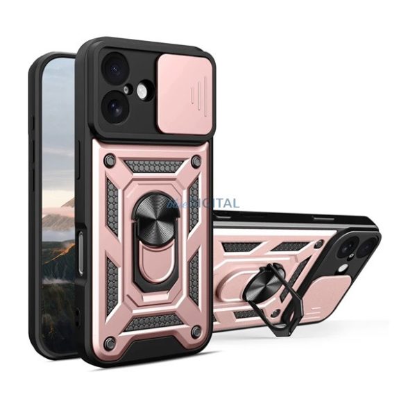 Defender szilikon telefonvédő (ütésállóság, tartógyűrű, kameravédő) ROZÉARANY Apple iPhone 17