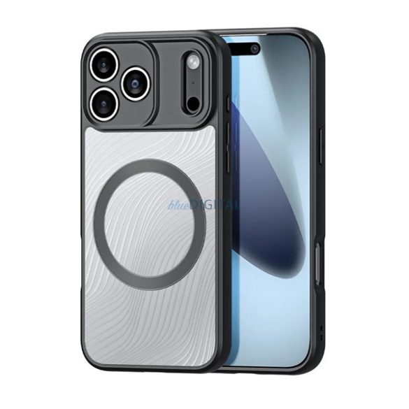 DUX DUCIS AIMO szilikon telefonvédő (ütésállóság, kameravédő, MagSafe, hullám) FEKETE Apple iPhone 17 Pro