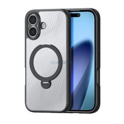   DUX DUCIS AIMO szilikon telefonvédő (ütésállóság, kameravédő, MagSafe, kitámasztó, hullám) FEKETE Apple iPhone 17