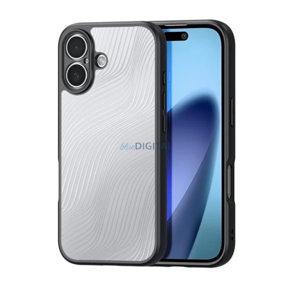 DUX DUCIS AIMO szilikon telefonvédő (ütésállóság, kameravédő, matt, hullám) FEKETE Apple iPhone 17