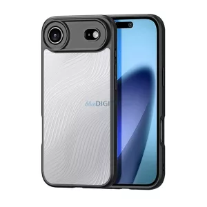 DUX DUCIS AIMO szilikon telefonvédő (ütésállóság, kameravédő, matt, hullám) FEKETE Apple iPhone 17 Air
