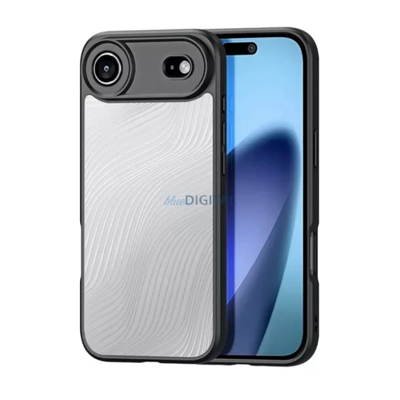DUX DUCIS AIMO szilikon telefonvédő (ütésállóság, kameravédő, matt, hullám) FEKETE Apple iPhone 17 Air