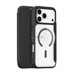   DUX DUCIS SKIN X PRO tok álló, bőr hatású (FLIP, oldalra nyíló, RFID, MagSafe) FEKETE Apple iPhone 17 Pro Max