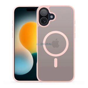 DUX DUCIS YIND szilikon telefonvédő (ütésállóság, kameravédő, matt, MagSafe) RÓZSASZÍN Apple iPhone 17