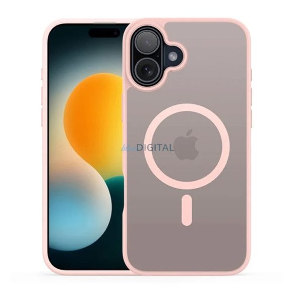 DUX DUCIS YIND szilikon telefonvédő (ütésállóság, kameravédő, matt, MagSafe) RÓZSASZÍN Apple iPhone 17