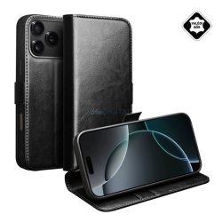   QIALINO tok álló, valódi bőr (FLIP, oldalra nyíló, asztali tartó) FEKETE Apple iPhone 17 Pro