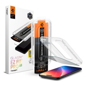 SPIGEN EZ FIT HD képernyővédő üveg (2.5D, betekintés védelem, 0.2mm, 9H + segédkeret) ÁTLÁTSZÓ Apple iPhone 17 Air
