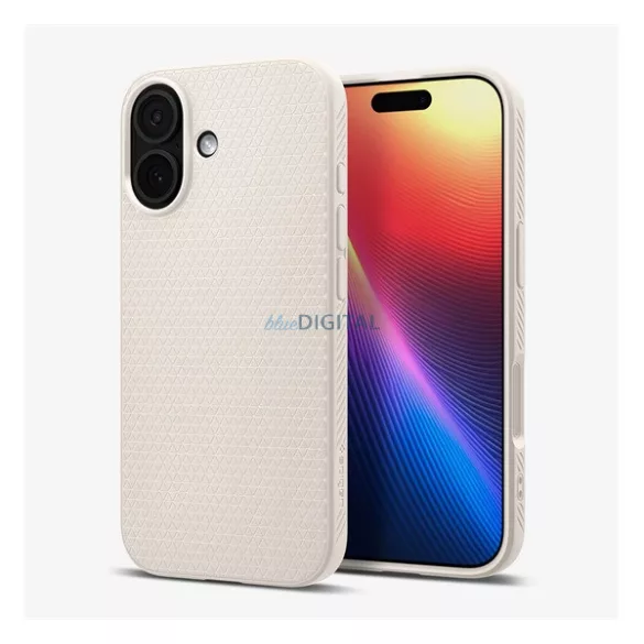 SPIGEN LIQUID AIR szilikon telefonvédő (ütésállóság, légpárnás sarok, rombusz) BÉZS Apple iPhone 17