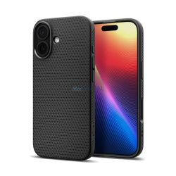   SPIGEN LIQUID AIR szilikon telefonvédő (ütésállóság, légpárnás sarok, rombusz) FEKETE Apple iPhone 17