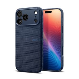 SPIGEN LIQUID AIR szilikon telefonvédő (ütésállóság, légpárnás sarok, rombusz) SÖTÉTKÉK Apple iPhone 17 Pro Max