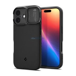   SPIGEN OPTIK ARMOR MAG szilikon telefonvédő (kameravédő, MagSafe) FEKETE Apple iPhone 17