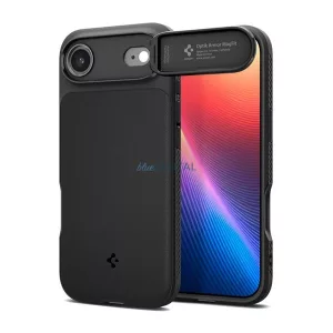 SPIGEN OPTIK ARMOR MAG szilikon telefonvédő (kameravédő, MagSafe) FEKETE Apple iPhone 17 Air