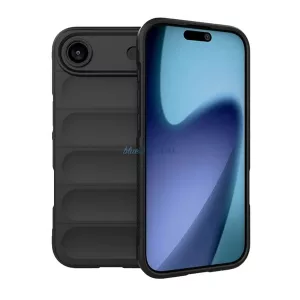 Szilikon telefonvédő (ütésállóság, kameravédő, 3D) FEKETE Apple iPhone 17 Air