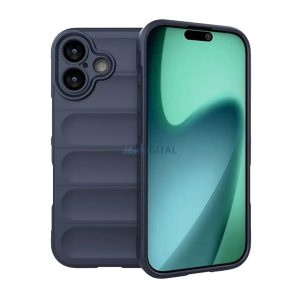 Szilikon telefonvédő (ütésállóság, kameravédő, 3D) SÖTÉTKÉK Apple iPhone 17