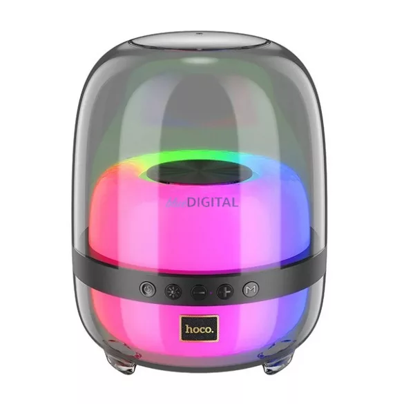 HOCO BS58 bluetooth hordozható hangszóró (v5.1, 1800mAh belső akku, TF kártyaolvasó, USB, AUX, LED világítás) FEKETE