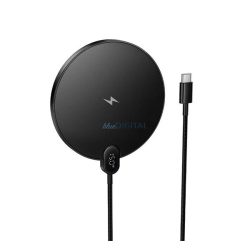   HOCO CW62 asztali töltő (15W, wireless, mágneses, 120cm, LED kijelző) FEKETE