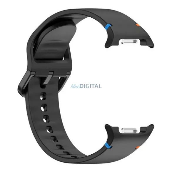 Pótszíj (egyedi méret, L méret, szilikon, állítható) FEKETE SamsungGalaxy Watch 8 eSIM 44mm (SM-L335), Galaxy Watch 8 eSIM 40mm (SM-L325)