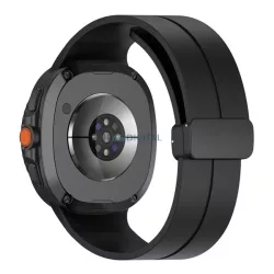   Pótszíj (egyedi méret, szilikon, pillangó csat) FEKETE SamsungGalaxy Watch 8 eSIM 44mm (SM-L335), Galaxy Watch 8 eSIM 40mm (SM-L325)