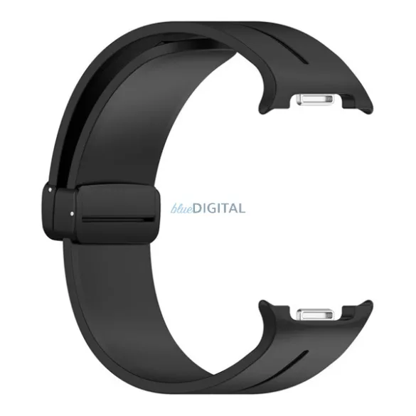 Pótszíj (egyedi méret, szilikon, pillangó csat) FEKETE SamsungGalaxy Watch 8 eSIM 44mm (SM-L335), Galaxy Watch 8 eSIM 40mm (SM-L325)
