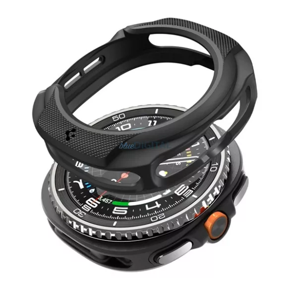SPIGEN LIQUID AIR szilikon óra keret (ütésállóság) FEKETE Samsung Galaxy Watch 8 Classic eSIM 46mm (SM-L505), Galaxy Watch 8 Classic 46mm (SM-L500)