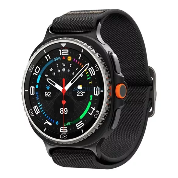SPIGEN LITE FIT pótszíj (egyedi méret, textil) FEKETE Samsung Galaxy Watch 8 eSIM 44mm (SM-L335), Galaxy Watch 8 eSIM 40mm (SM-L325), Galaxy Watch 8 Classic 46mm (SM-L500)