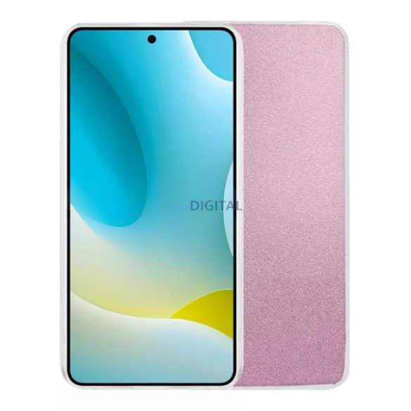 Szilikon telefonvédő (műanyag belső, csillogó hátlap) RÓZSASZÍN Xiaomi Redmi 15C 4G