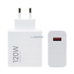 XIAOMI MDY-16-EN hálózati töltő USB aljzat (120W, PD gyorstöltő) FEHÉR