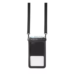 SPIGEN A603 vízhatlan/vízálló tok, AQUA (univerzális, IPX8, nyakba akasztható, 2 zseb, 6.8" méret) FEKETE