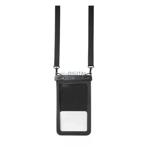 SPIGEN A603 vízhatlan/vízálló tok, AQUA (univerzális, IPX8, nyakba akasztható, 2 zseb, 6.8" méret) FEKETE