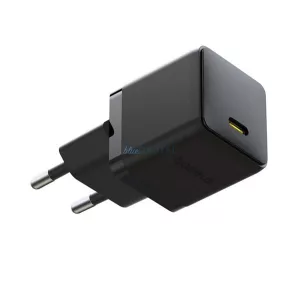 BASEUS PALM hálózati töltő Type-C aljzat (20W, PD gyorstöltő 3.0) FEKETE