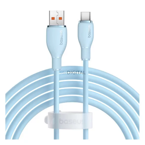 BASEUS PUDDING adatkábel (USB - Type-C, 100W, gyorstöltő, 200cm) VILÁGOSKÉK