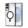 DUX DUCIS AIMO szilikon telefonvédő (ütésállóság, kameravédő, MagSafe, kitámasztó, hullám) FEKETE Samsung Galaxy S25 Edge (SM-S937)
