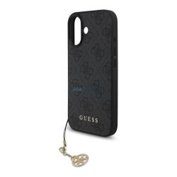   GUESS 4G CHARMS műanyag telefonvédő (textil hátlap, telefondísz) SÖTÉTSZÜRKE Apple iPhone 17