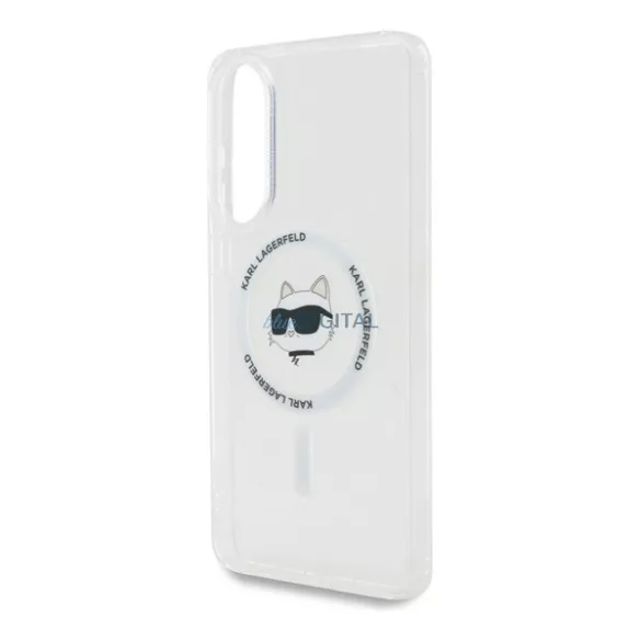 KARL LAGERFELD IML CHOUPETTE HEAD METAL FRAME MAGSAFE szilikon telefonvédő (ütésállóság, kameravédő, MagSafe) ÁTLÁTSZÓ Samsung Galaxy S25 Edge (SM-S937)