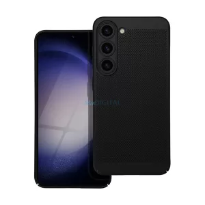 Műanyag telefonvédő (légáteresztő, lyukacsos, kameravédő) FEKETE Samsung Galaxy S25 Edge (SM-S937)