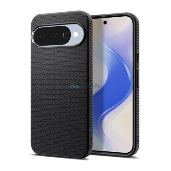 SPIGEN LIQUID AIR szilikon telefonvédő (ütésállóság, légpárnás sarok, rombusz) FEKETE Google Pixel 10, Pixel 10 Pro